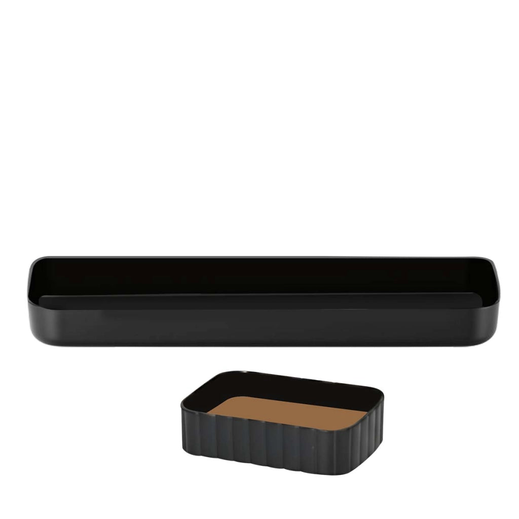 Set di accessori da bagno 5 pezzi Portaspazzolino e bicchiere Nero Avizar