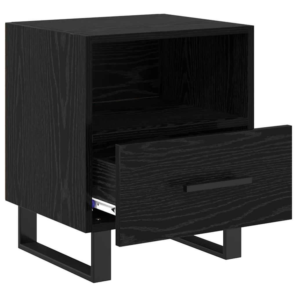 Set di 2 Comodini | Armadio da Notte | Mobiletto da notte Rovere Nero 40 x 35 x 47,5 cm
