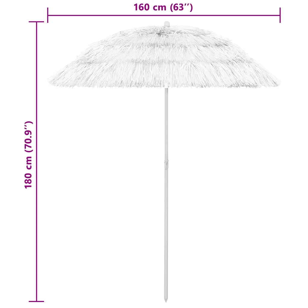 Ombrellone da Spiaggia-Ombrellone da mare Hawaii Bianco 240 cm
