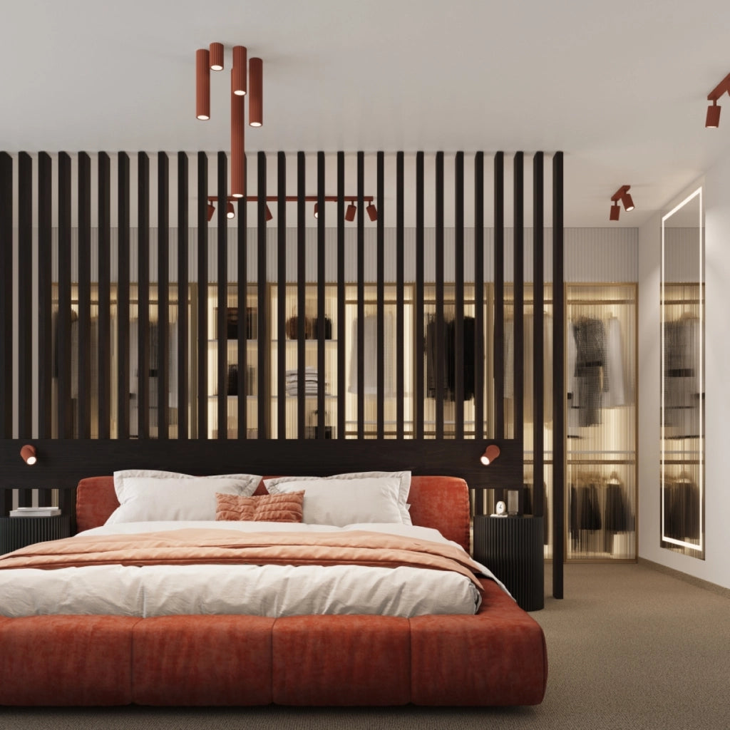 Lampada da soffitto KARBON 30 rosso ocra