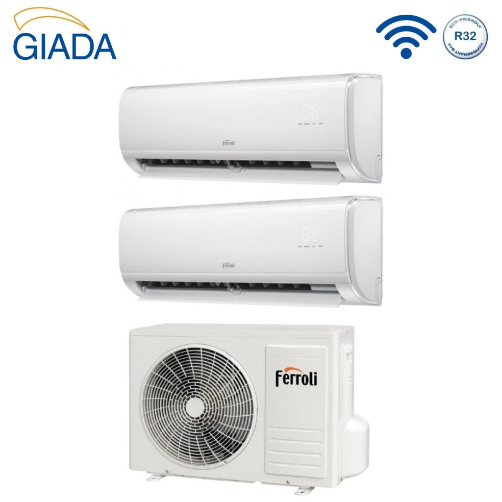 Condizionatore Dual Split Ferroli Giada M 12+18 con 27-3 R-32 Wi-Fi integrato