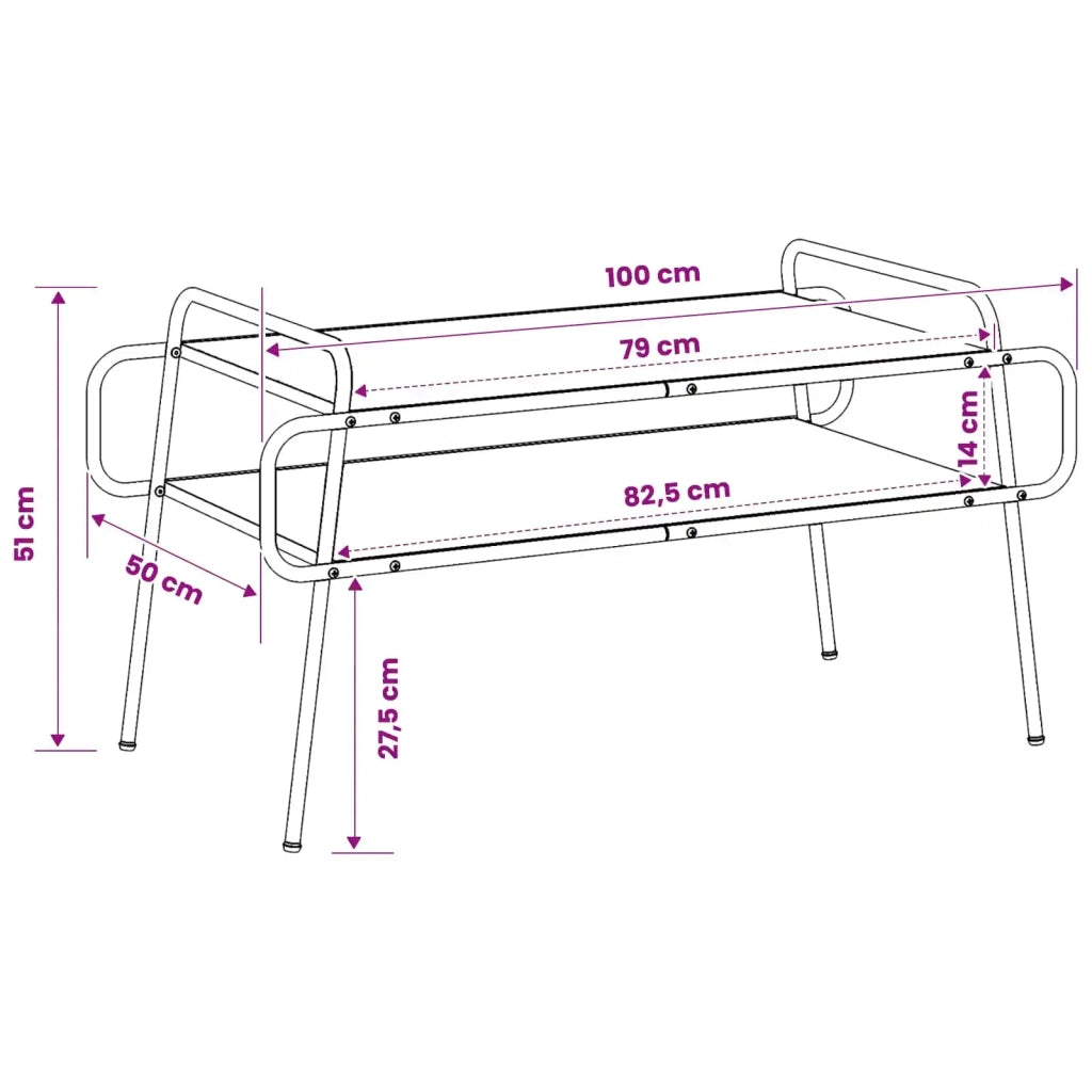 Tavolino da salotto Rovere Nero 100 x 50 x 51 cm 8007774