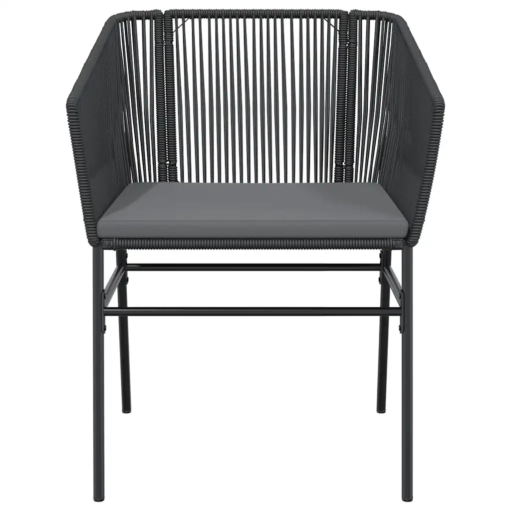 Set da Pranzo da Giardino 3 pz con Cuscini Polyrattan Vetro 3334611