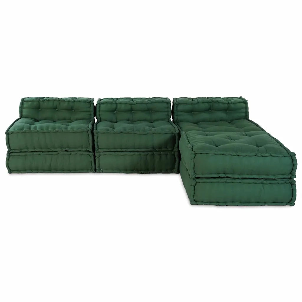 Divano modulare 4 pcs Verde Tessuto 3315079