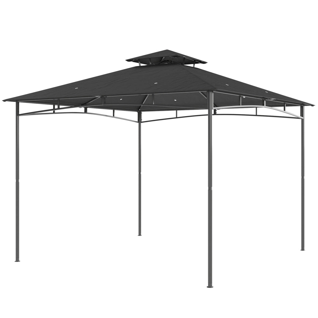 Gazebo 3x3m ¨C zephmum ¨C Grigio Scuro Doppio Tetto