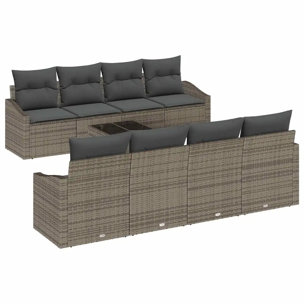 Set di divani con cuscino 7 pcs Grigio polyrattan 3355318
