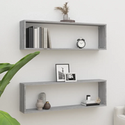 Mensole Cubo Muro 2pz Grigio Sonoma 100x15x30 Legno Multistrato 815909