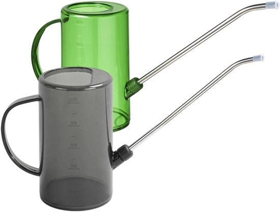 Set di pompe a doppio flusso in acciaio inossidabile - 1 litro + bidone di plastica per acqua