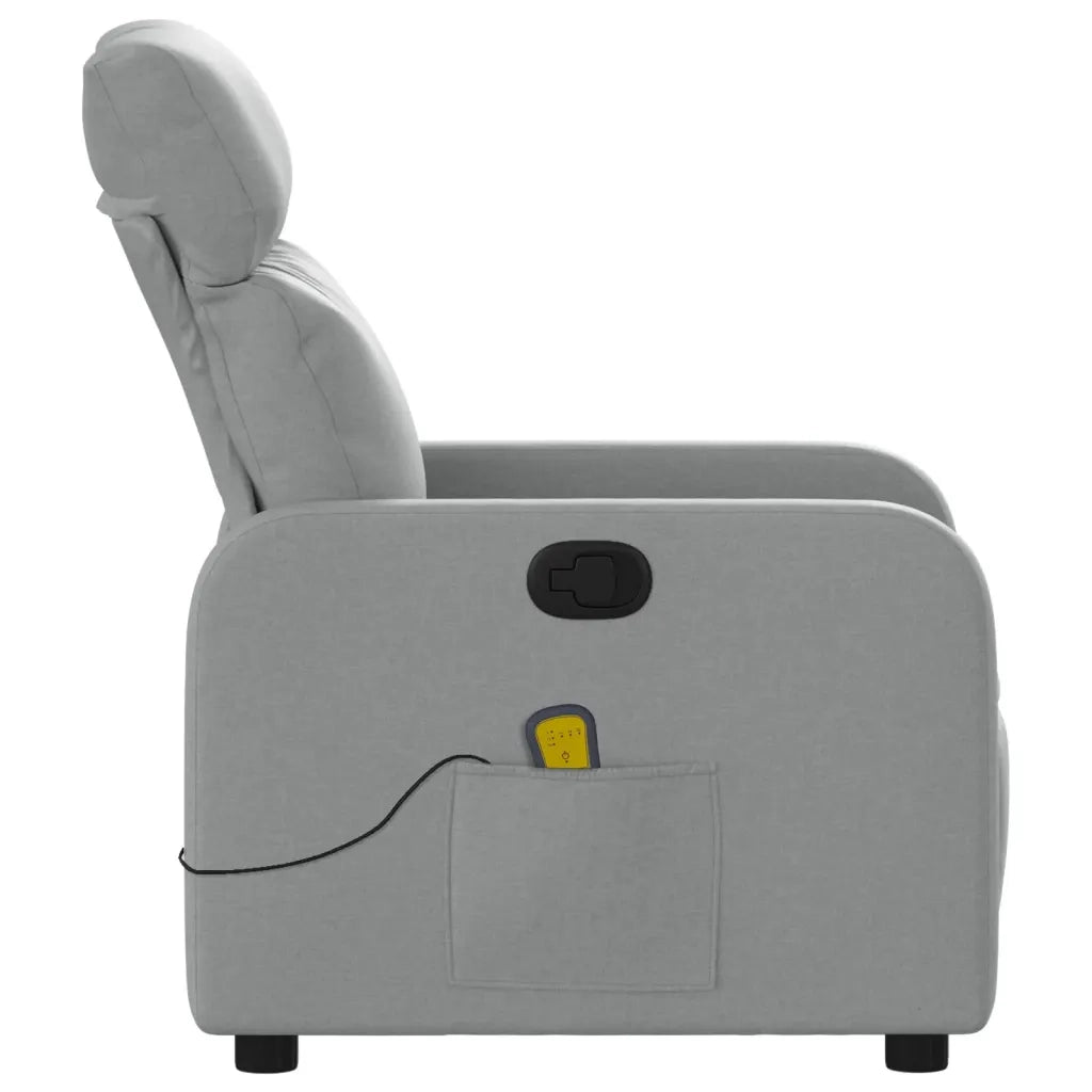 Poltrona reclinabile massaggiante in tessuto grigio chiaro 3206863