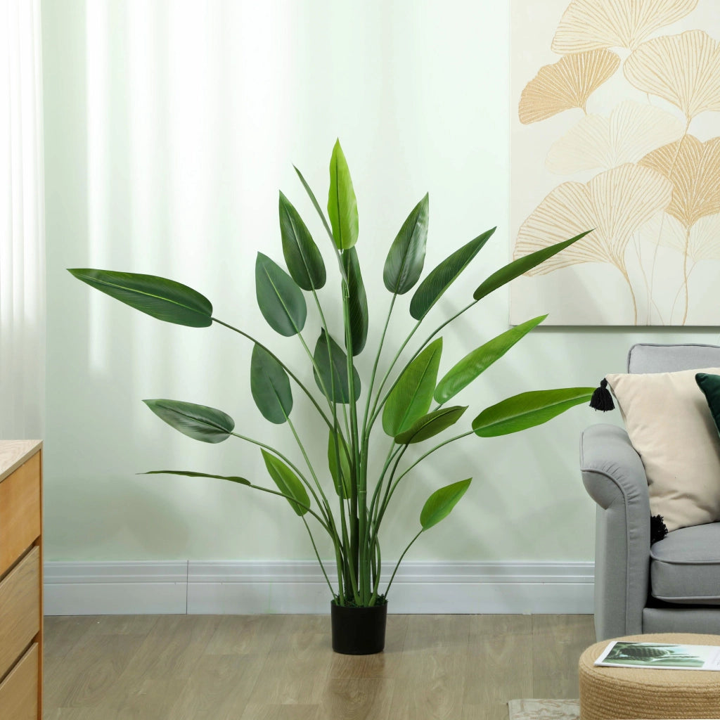 Pianta Artificiale Uccello del Paradiso ¨C Minimal ¨C Verde 140 cm con Vaso