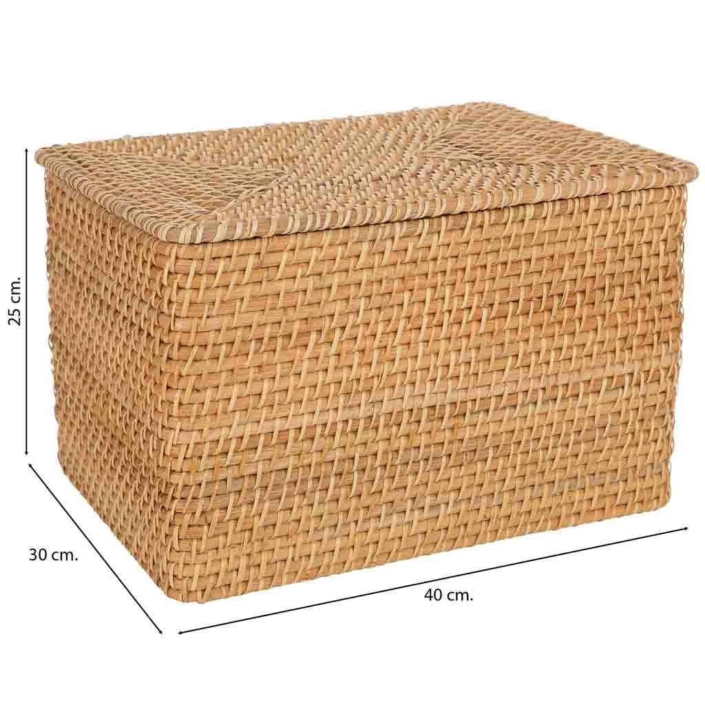 Scatola in rattan marrone 40x30xh25