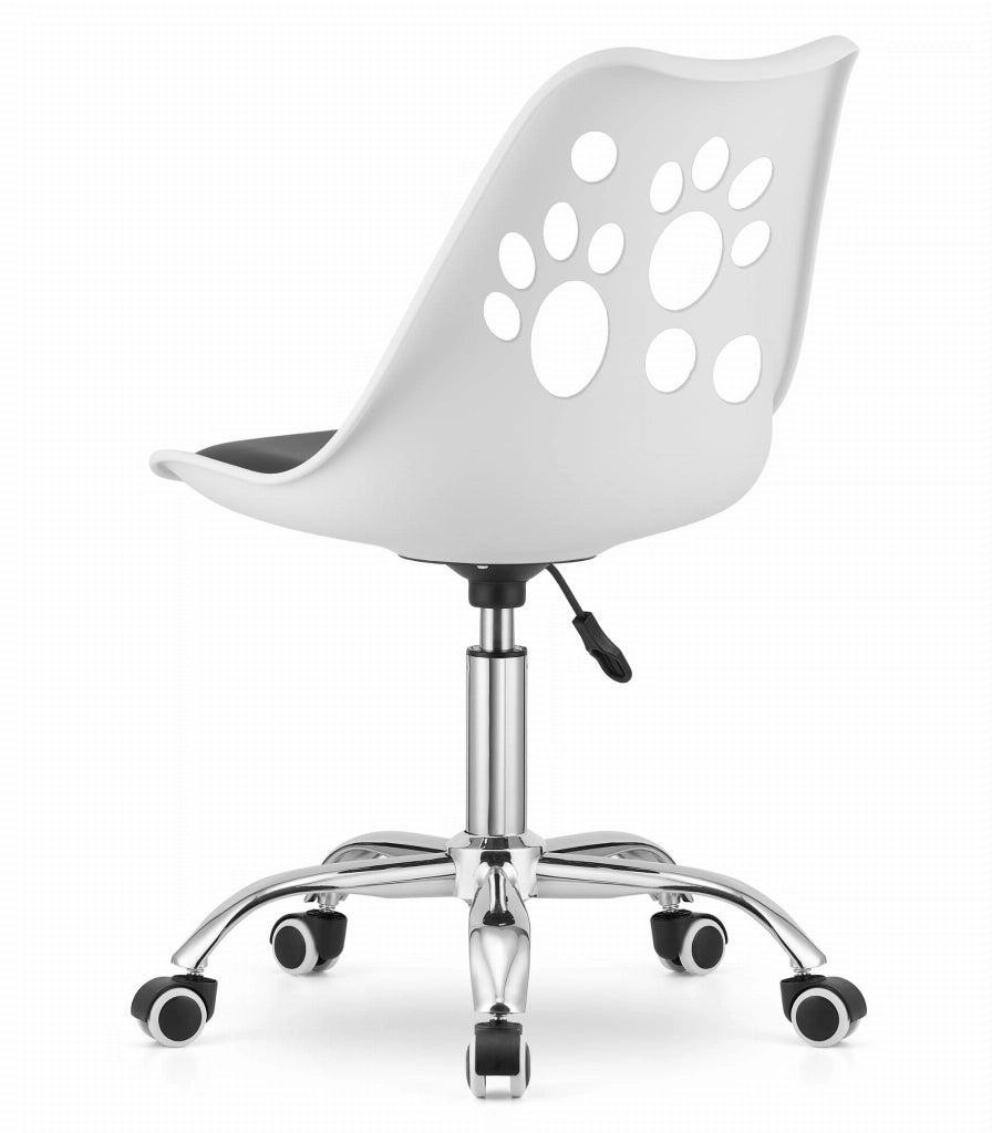 Sedia girevole Valora PRINT ergonomica dal design bianco e nero