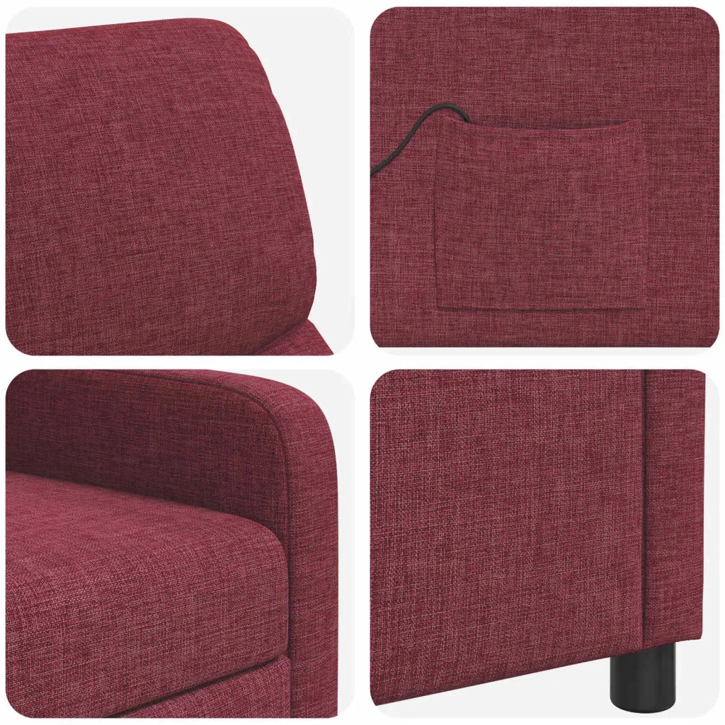 Poltrona reclinabile Rosso Vino Tessuto 42034832