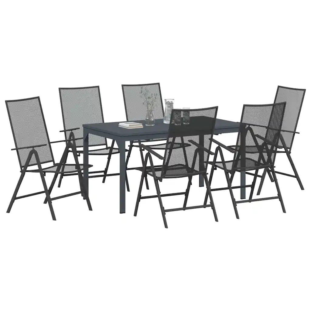 Set da Pranzo per Giardino 7 pcs Antracite
