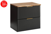 Set mobili bagno 60 cm con piano Adel Black 60 x 1401 x 46 cm