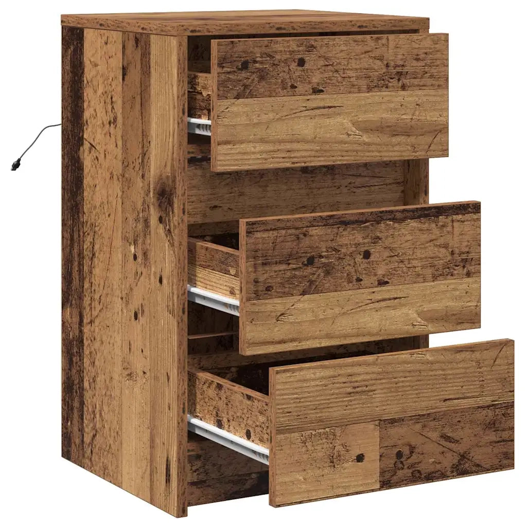 Armadio da Notte con cassetto Legno vecchio 38 x 34 x 61 cm 868930