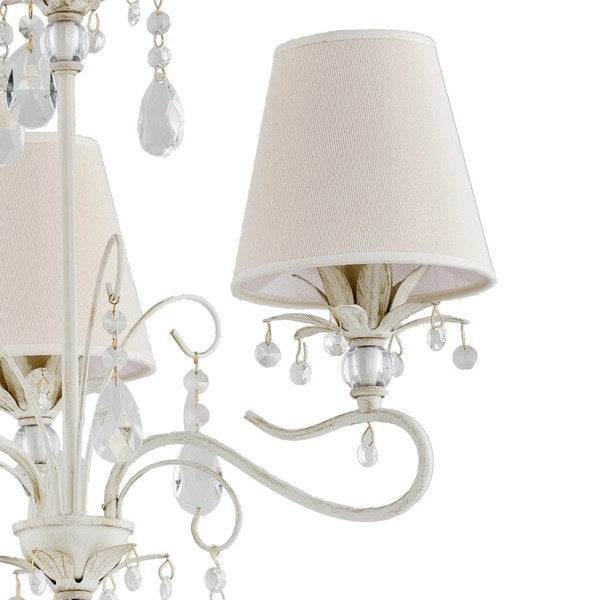 Lampadario glamour classico Lukrecja 3xE14 bianco Alfa