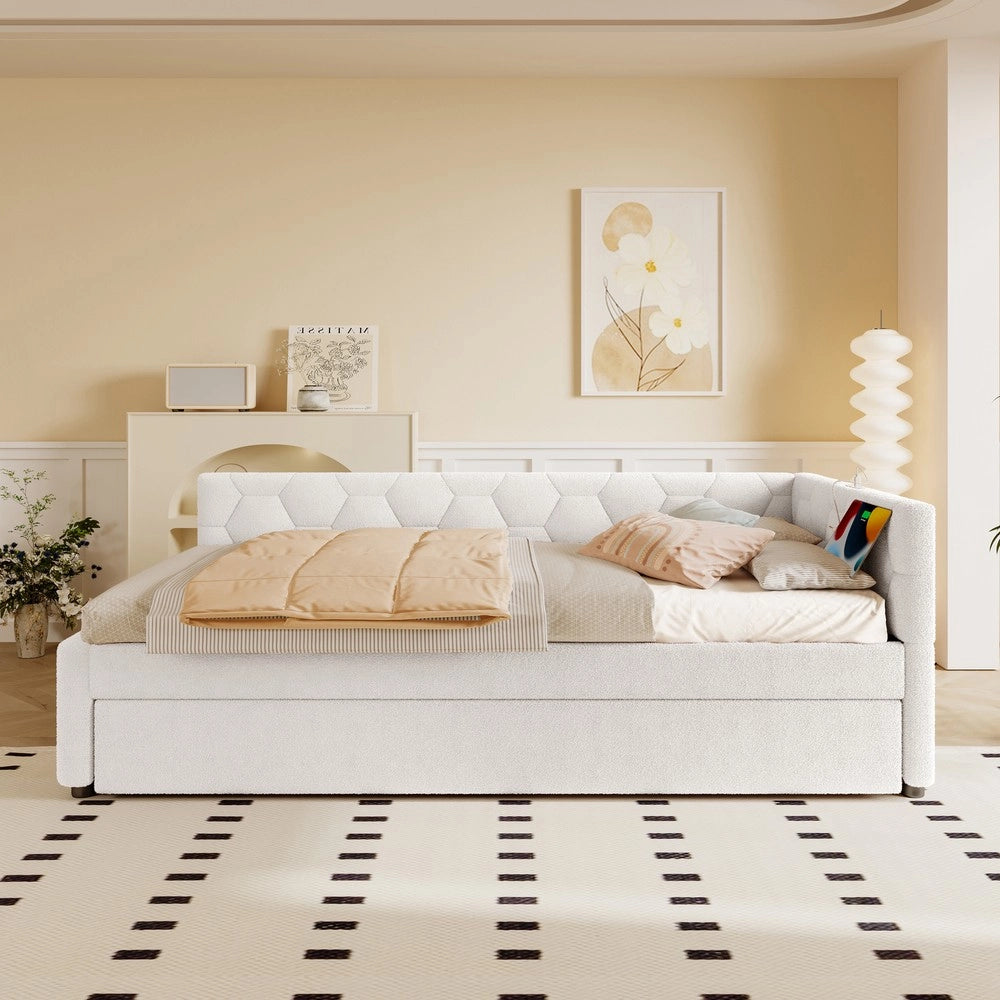 Letto Singolo con Divano e Rete a Doghe ¨C MINIMAL ¨C Bianco 90x200 cm