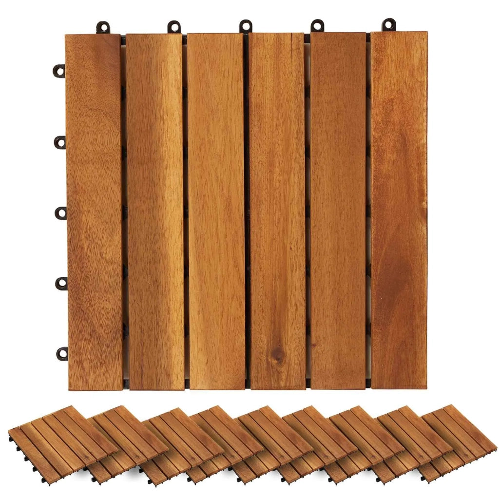 Piastrella per Decking 30 pcs Marrone 30 x 30 cm 3444688