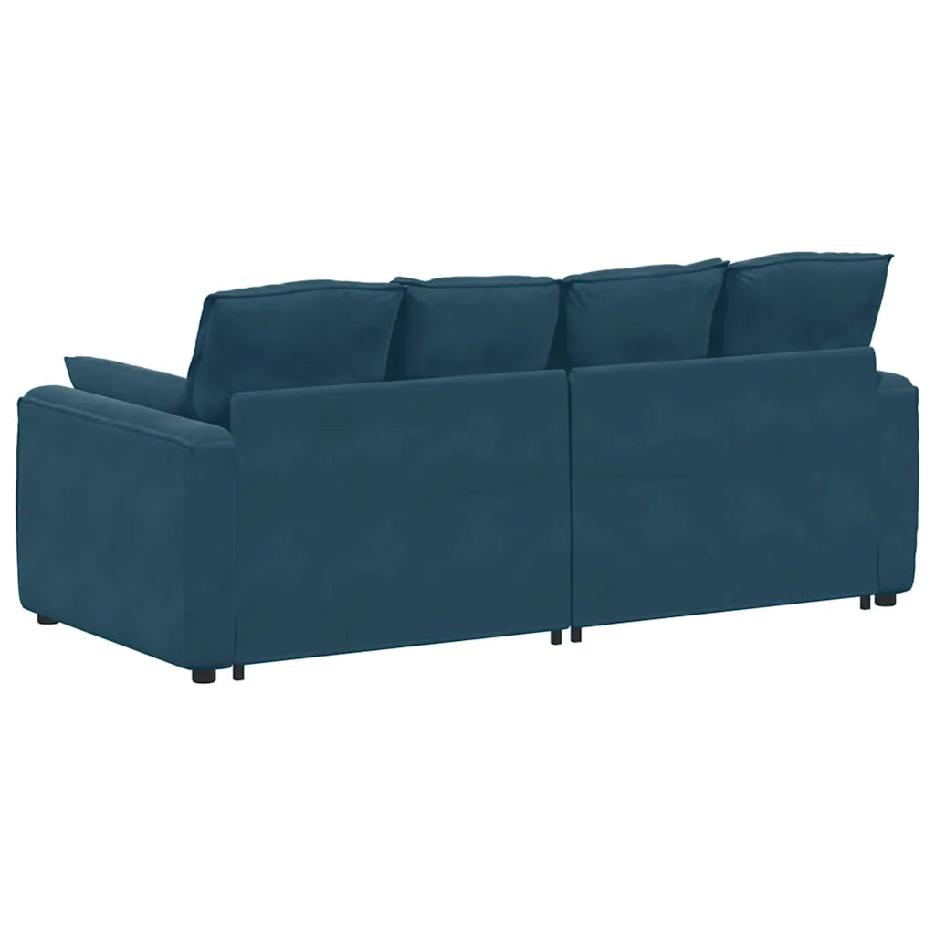 Divano Modulare con Cuscini Blu 3321128