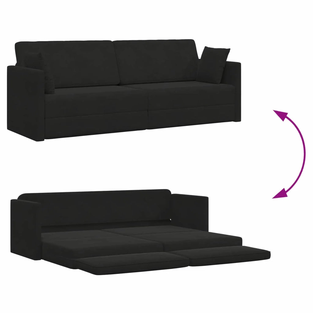 Divano-letto da pavimento Nero 213 x 70 x 77 cm Velluto 4106730