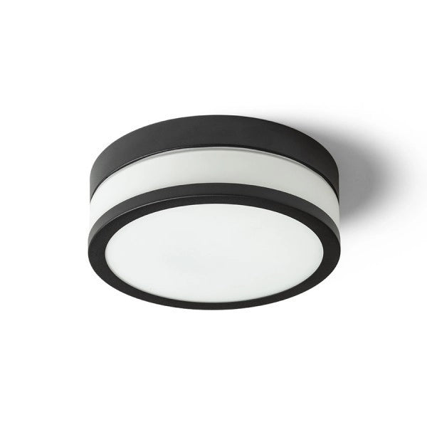 Plafoniera CIRA LED 23 da soffitto  vetro opalino/nero 230V LED 12W IP44  3000K