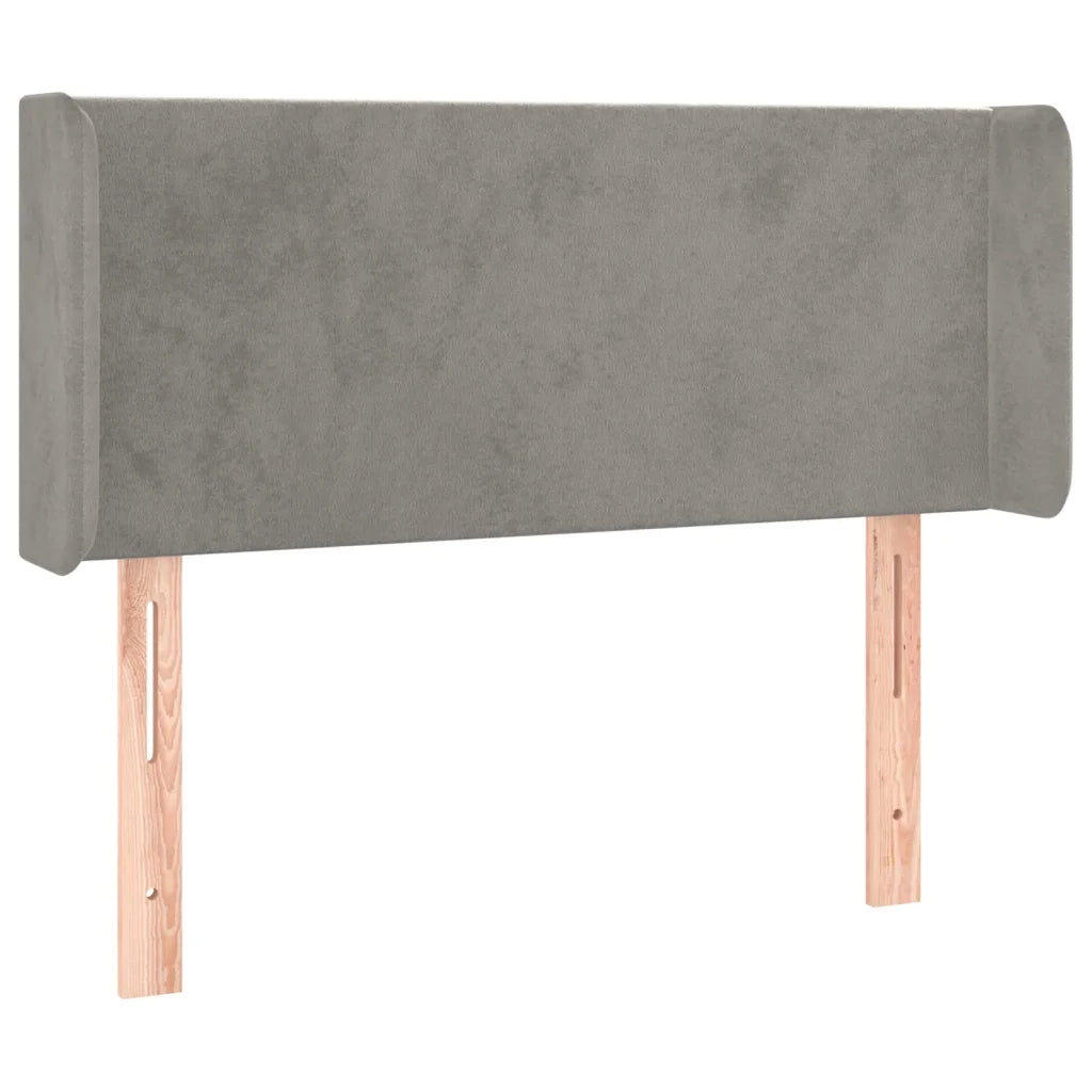Testiera-Testata Decorativa Grigio Chiaro a LED 93x16x78/88 cm in Velluto 430763