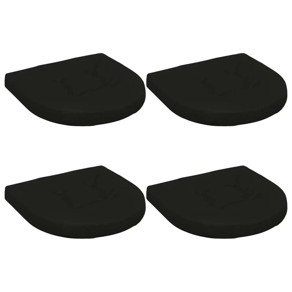 Cuscini per Sedia in 4 Pezzi 4 pz 100% Poliestere Nero 945288