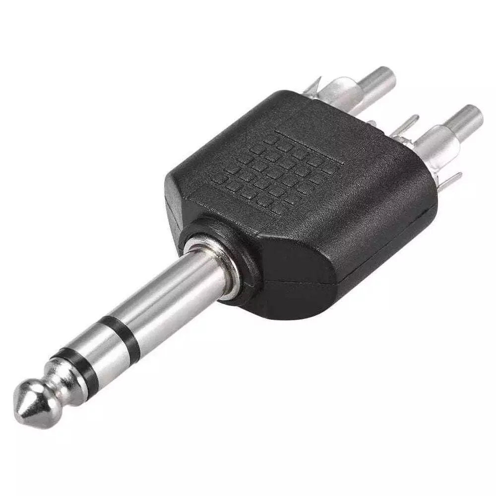 Trade Shop - Connettore Adattatore Audio Stereo Da 2 Rca Maschio Ad Aux 6.5 Mm Maschio C-044 -