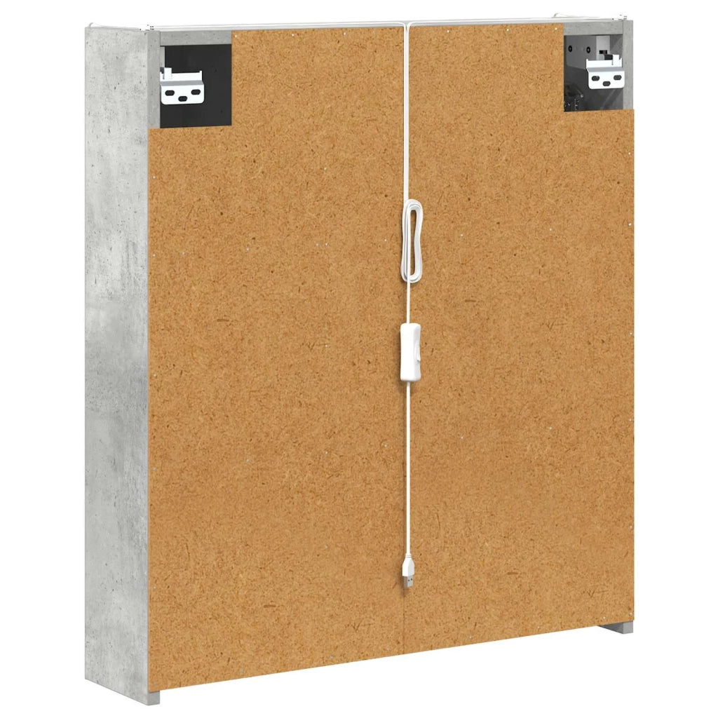 Mobiletto per specchio da bagno Grigio cemento 889242
