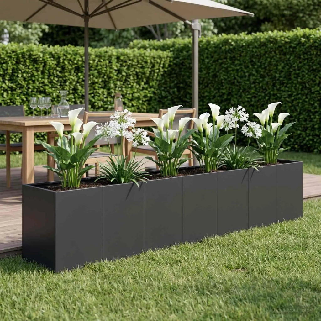 Vaso da giardino Nero 280 x 40 x 60 cm 8005904