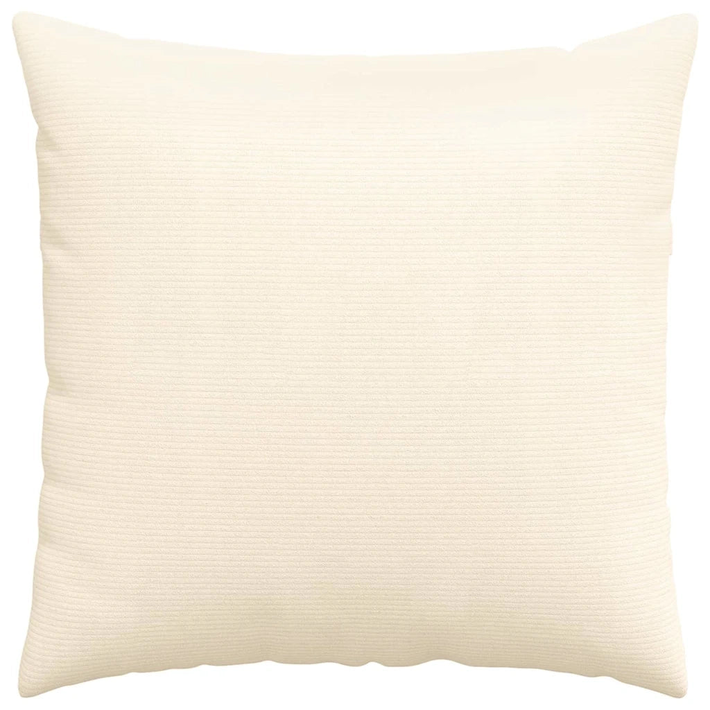Cuscini da Divano 2 pz-Set di 2 Cuscini per Sofa Crema 80 x 80 cm Tessuto in Cords 312948