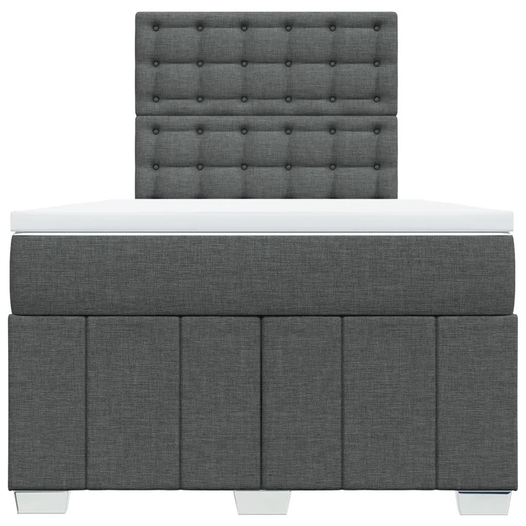 Giroletto a Molle con Materasso Grigio Scuro 120x200 cm Tessuto