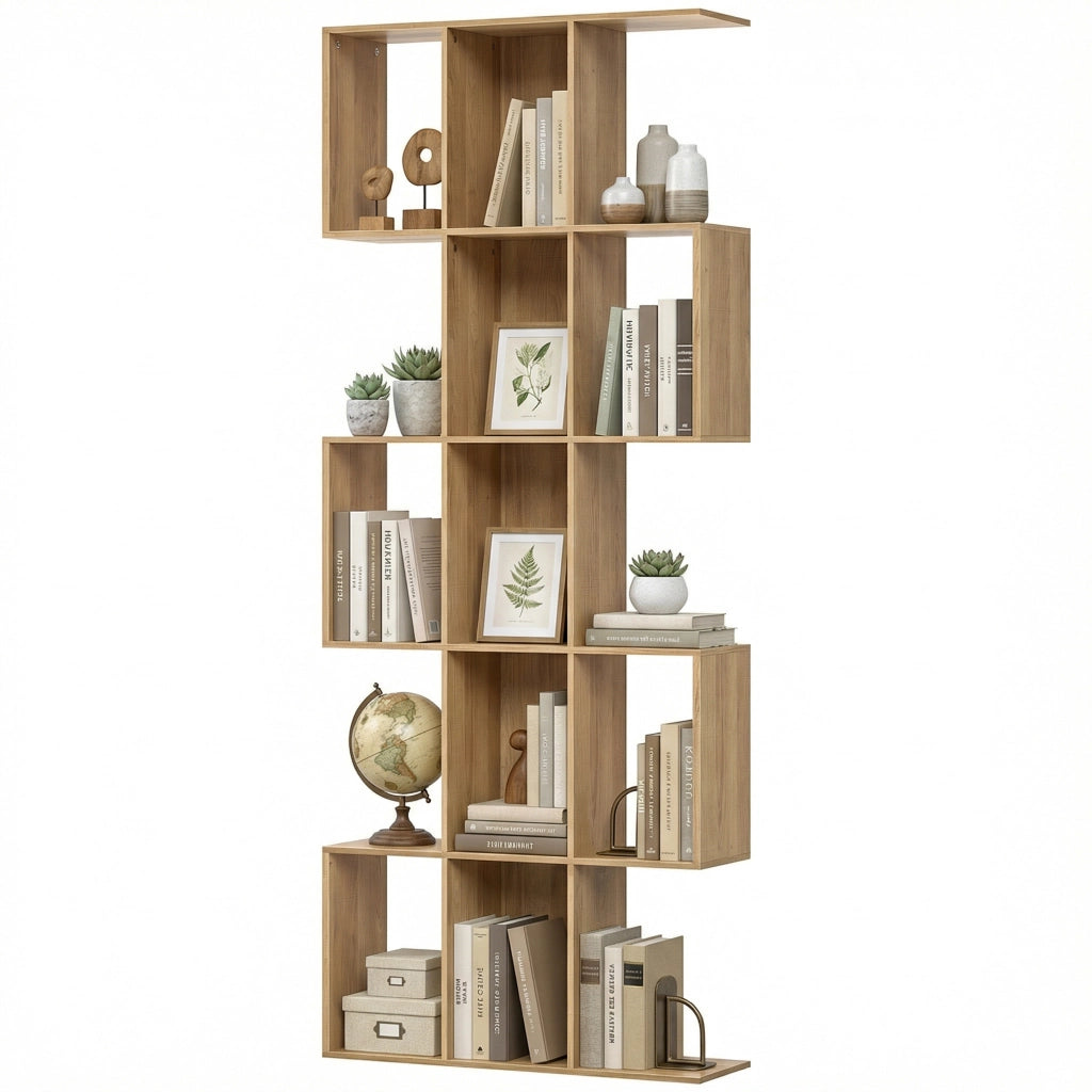 Libreria a 5 livelli scaffale S ¨C Minimal ¨C 80x24x200 cm quercia