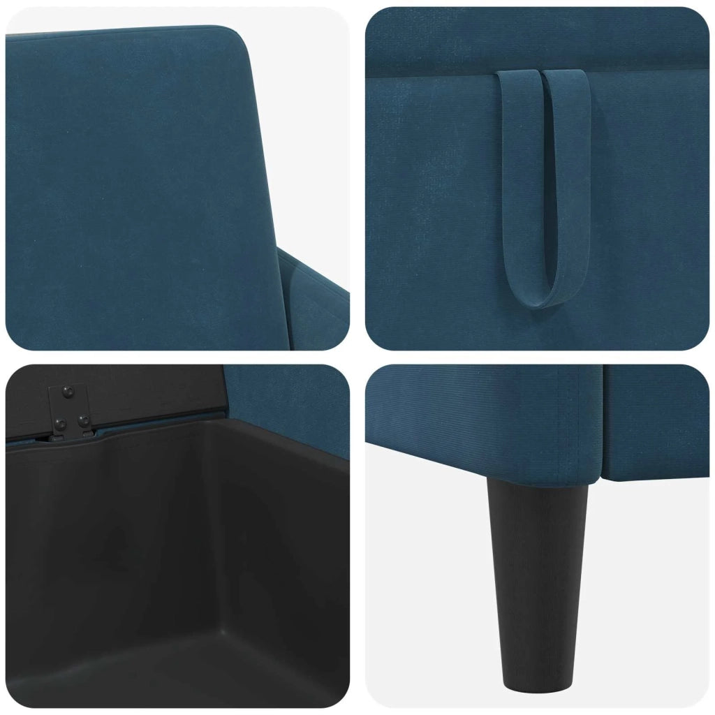Set di Divani con Storage 2 pz Blu Poliestere 3429255