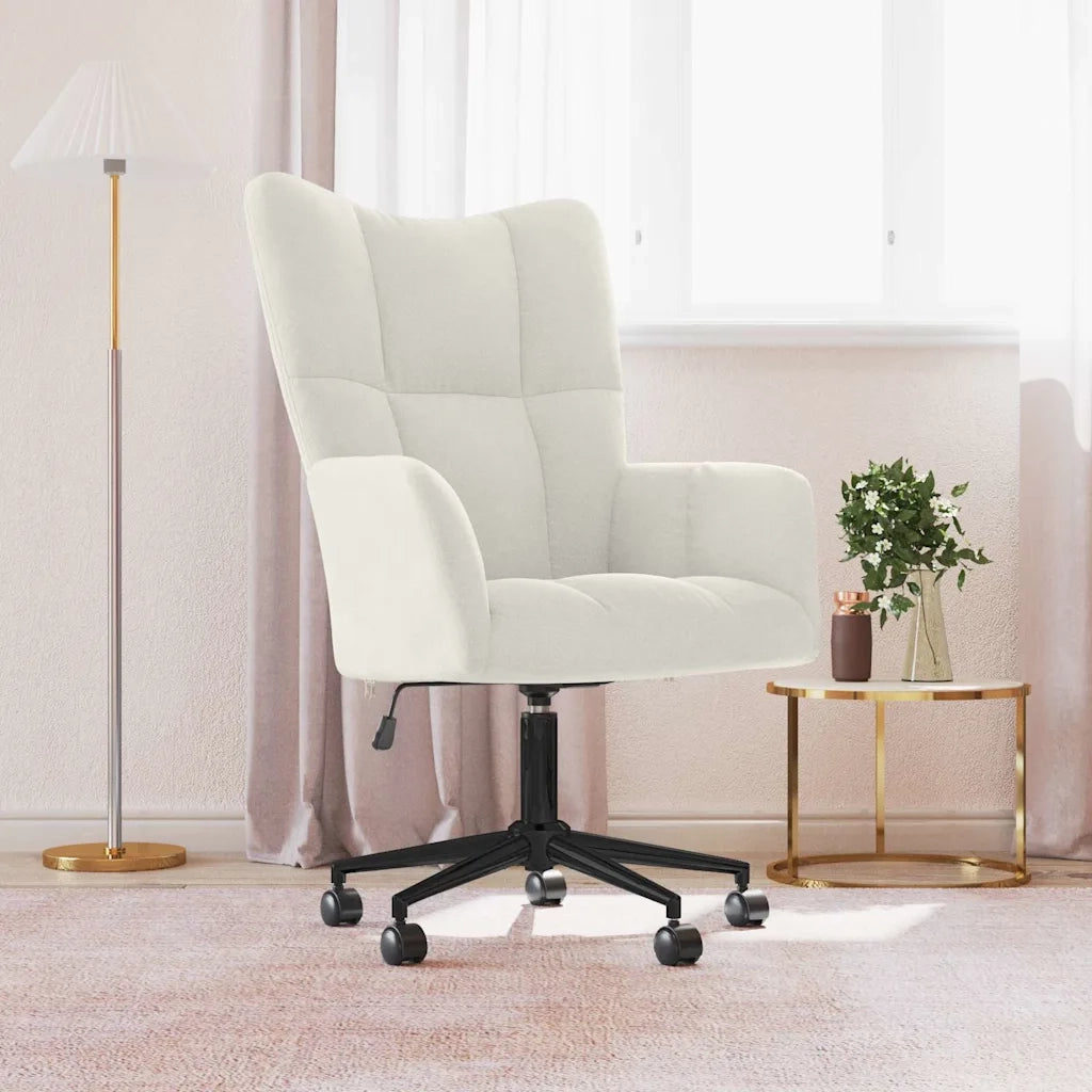 Sedia Relax Bianco Crema Velluto 328181