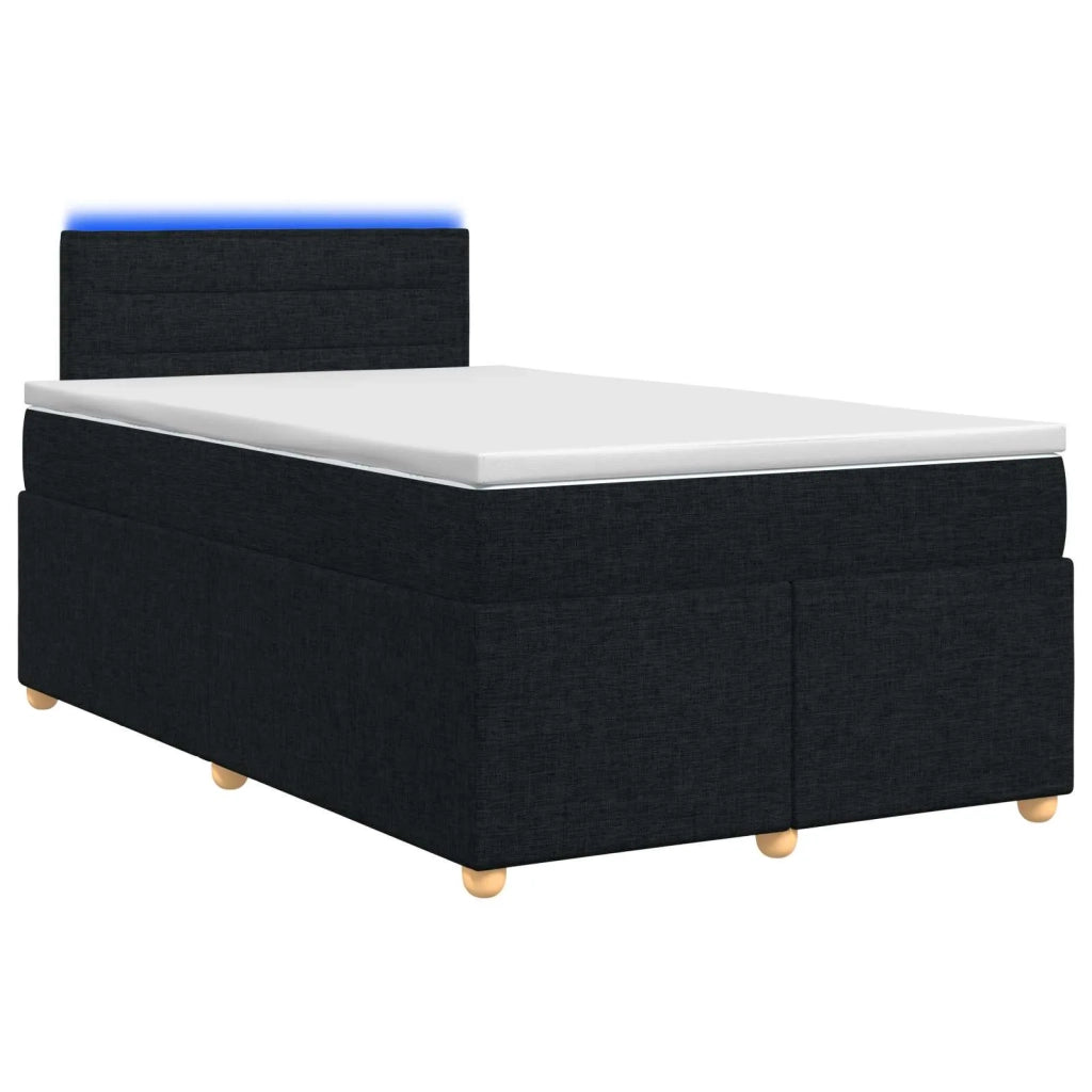 Letto box spring con materasso Nero 120 x 190 cm Tessuto 3452368