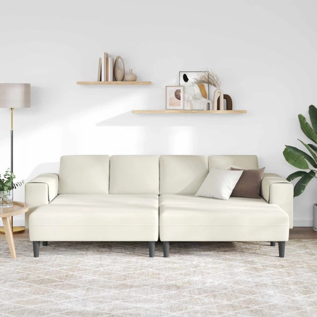 Divano per Soggiorno 3 pcs Crema 250 x 188 x 76 cm 3335129