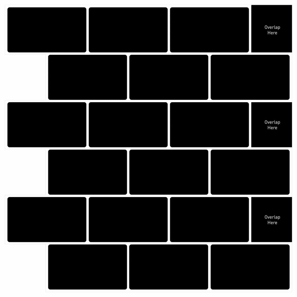 Piastrella subway 20 pcs Nero 30 x 30 cm Poliuretano e PET 42046118