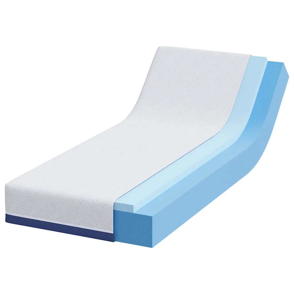 Materasso-Materasso per letto Bianco e Blu 80 x 200 cm Tessuto Jacquard