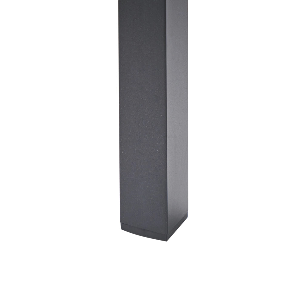 Set da Giardino 6 Sedie Tavolo Rettangolare Nero in Alluminio Anodizzato