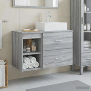 Set di mobili per il bagno 2 pz Sonoma grigio 3403893