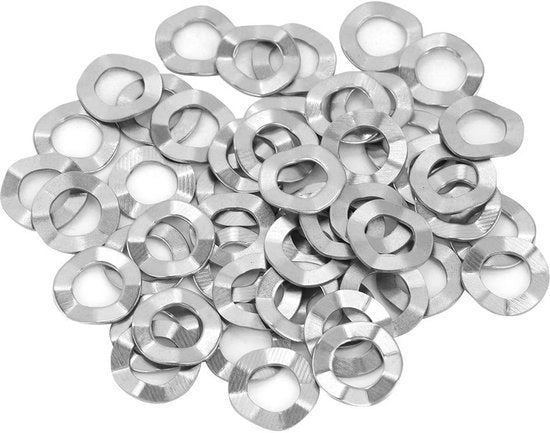 Serrature a Rondelle in Acciaio Inossidabile - 100 pezzi M3/M4/M5 - 50 pezzi M6 - Veeratura - Corrosione Resistente - Previene Lo Sfaldamento - Veeratura