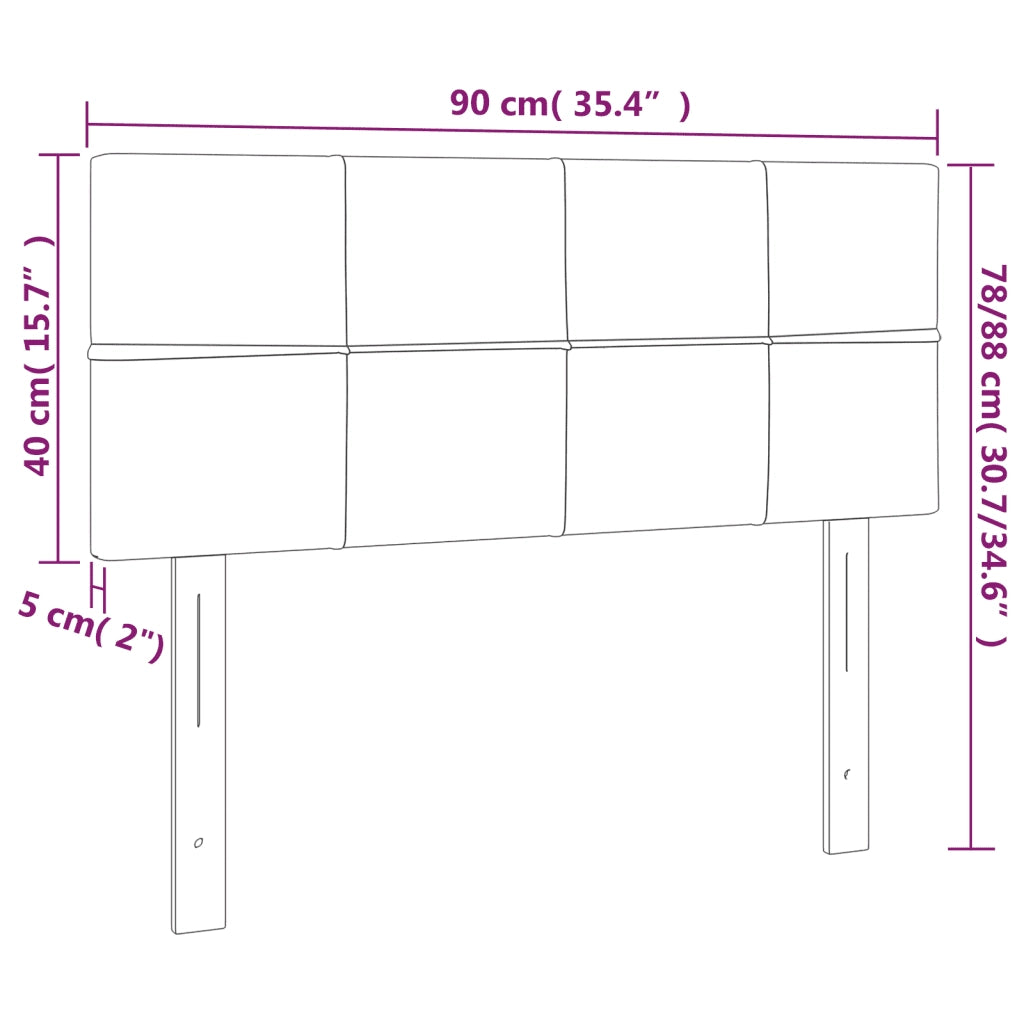 Testiera Rosa 90x5x78/88 cm in Tessuto 346031