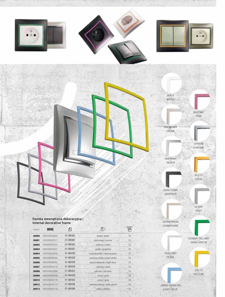 Kanlux DOMO cornice interna decorativa argento 1 foro