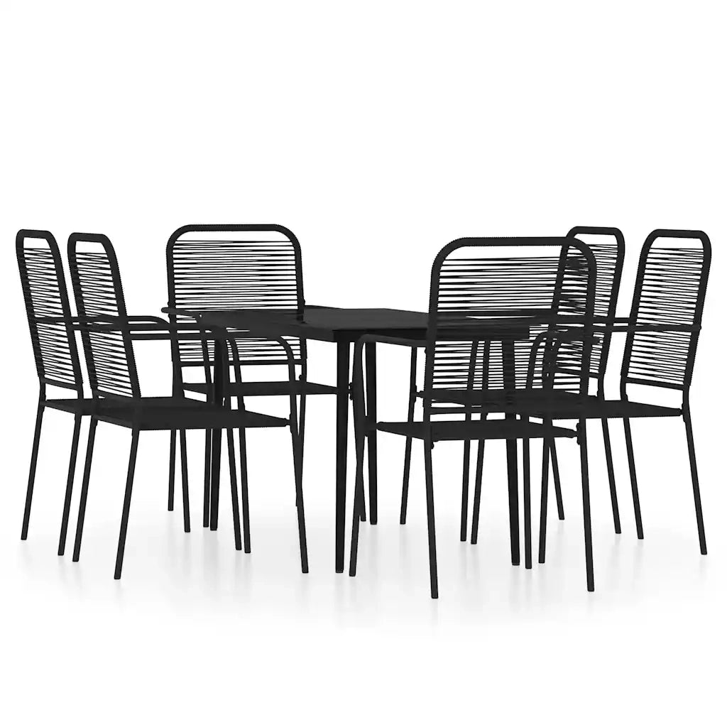 Set Mobili da Pranzo per Giardino 7 pz Nero 3099146