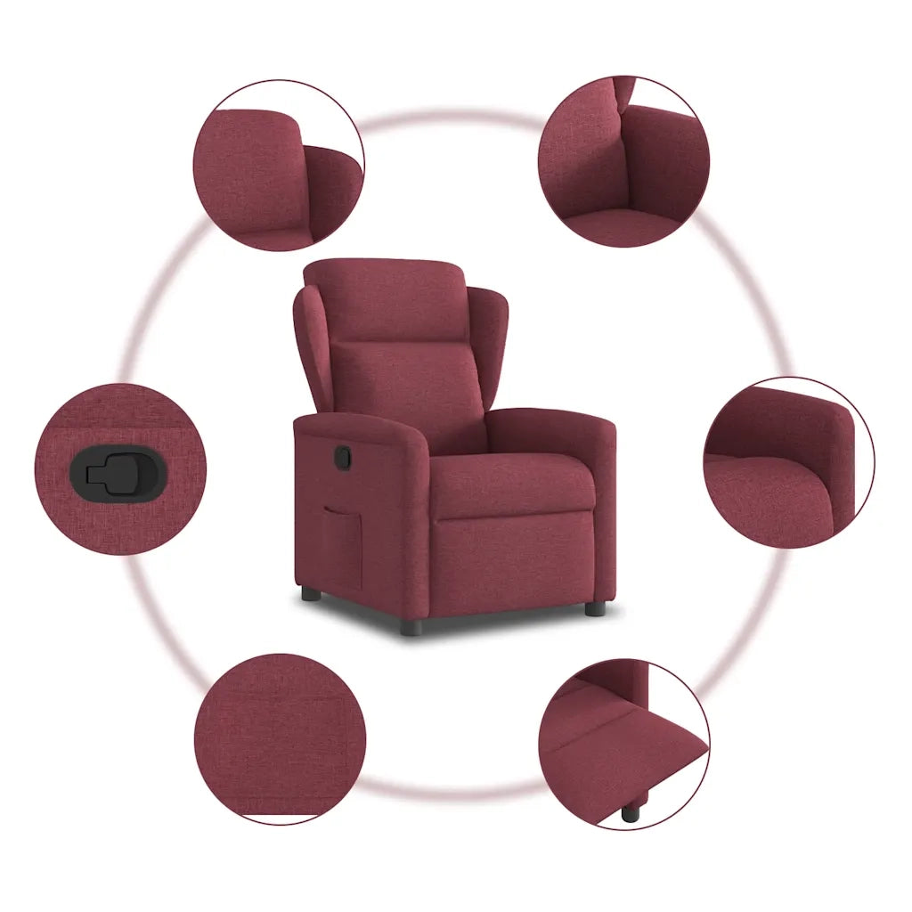 Poltrona Reclinabile in Tessuto Rosso Vino 4015579
