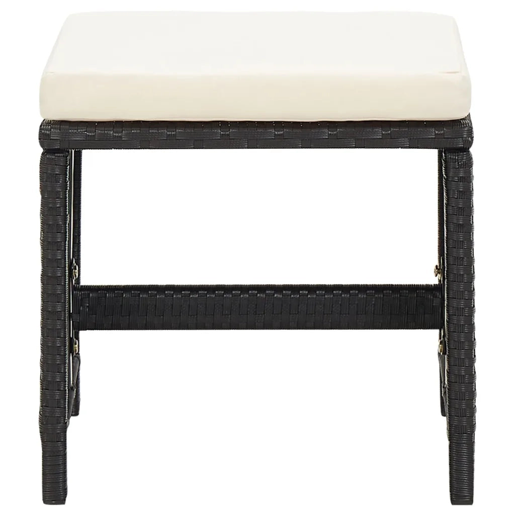 Set da Pranzo da Giardino 21 pz con Cuscini in Polyrattan Nero 3095669