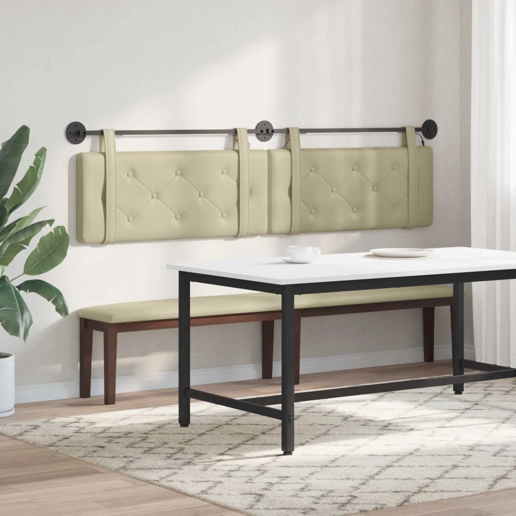 Testiera | Testata sospesa Con luce LED Crema Similpelle