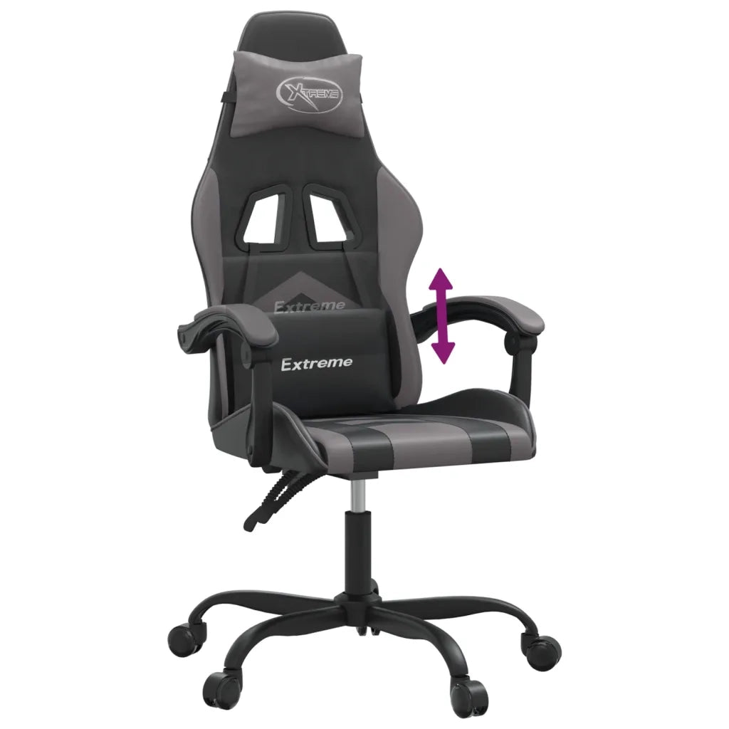 Sedia da Gaming Nera e Grigia in Similpelle 3143894